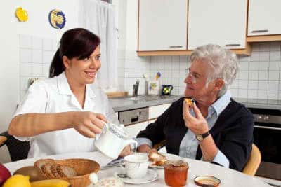 elderly woman on a meal