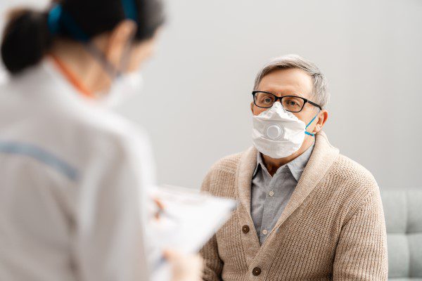 Caregiver with mask