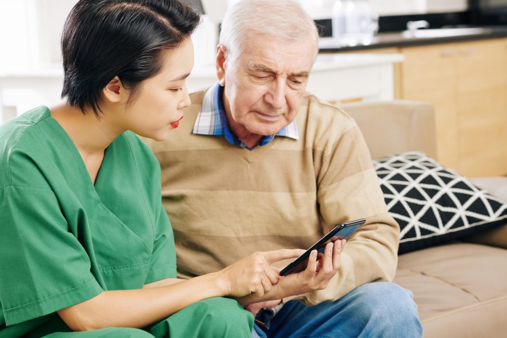 Caregiver Helping Dad