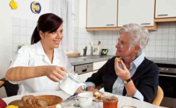 elderly woman on a meal